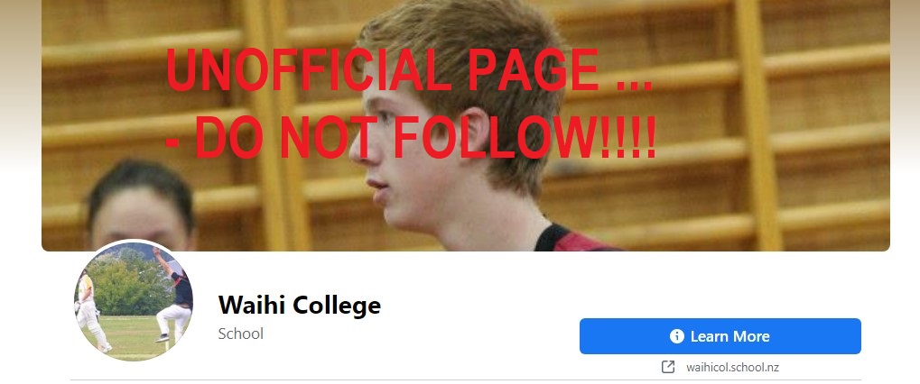 Unofficial Facebook Page for Waihi College – please unfollow