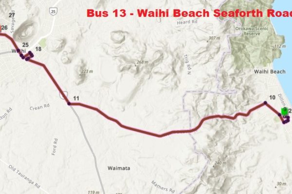 Bus 13 Waihi Beach Seaforth Rd