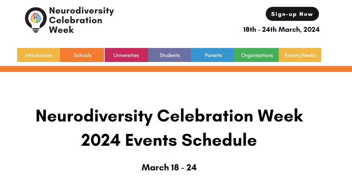 Neurodiversity Webinars:  18th-24th March