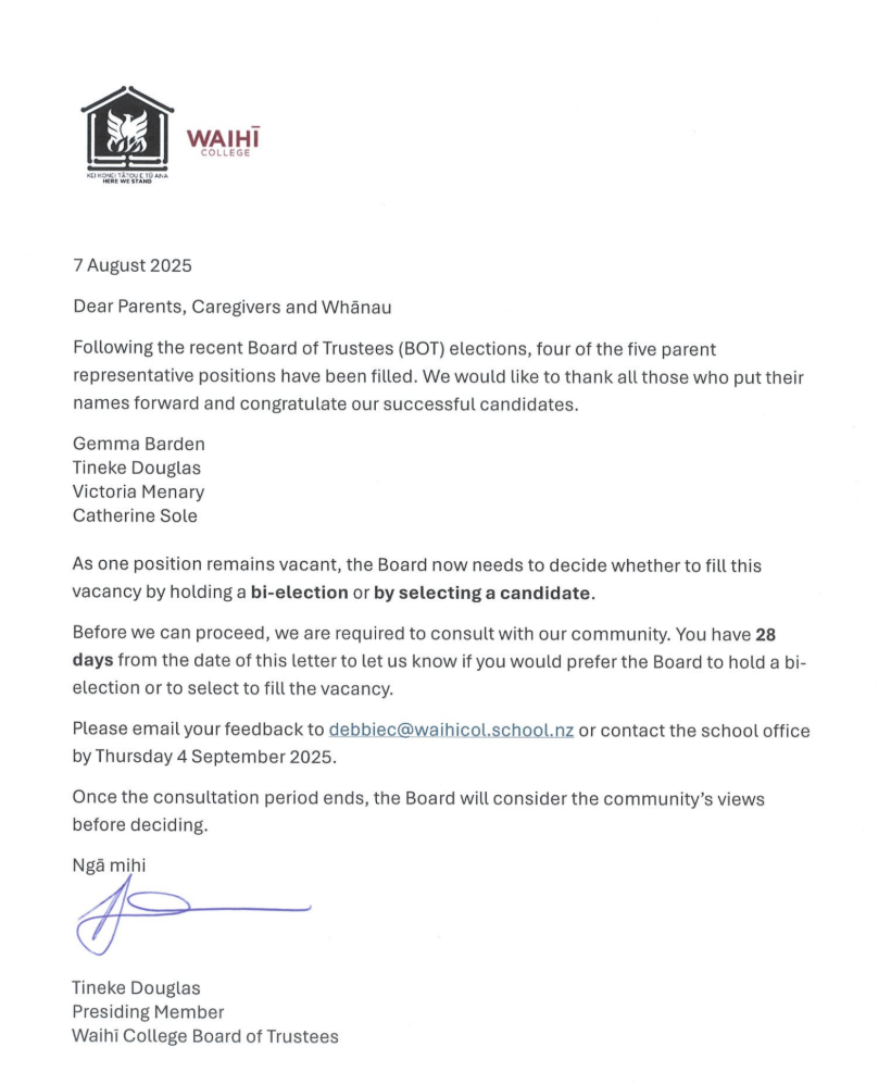 Board of Trustees – successful candidates