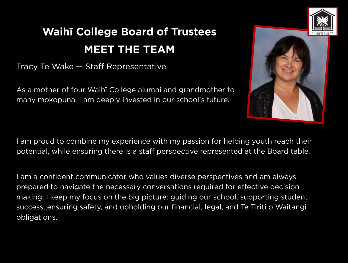 GET TO KNOW OUR BOARD OF TRUSTEES: Tracy Te Wake