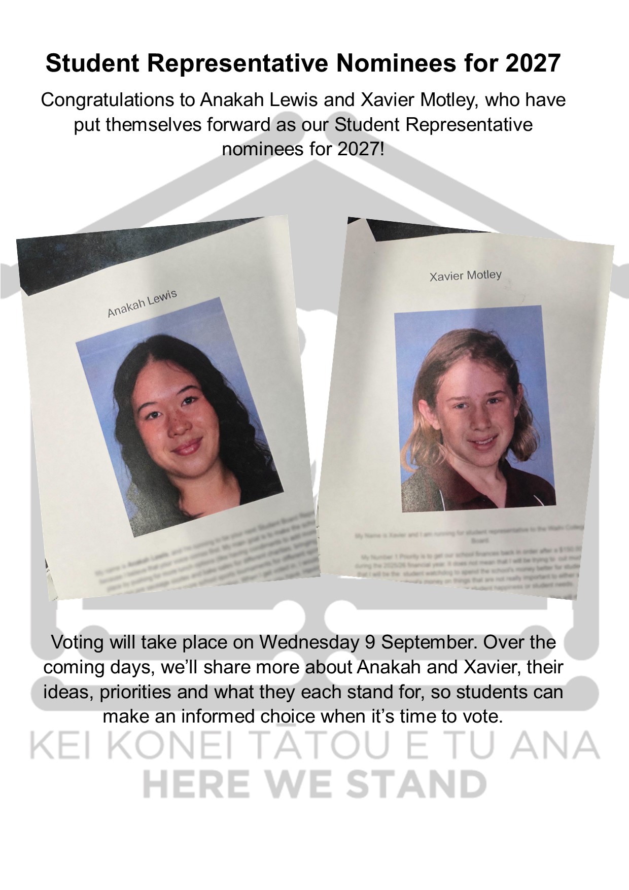 Student Representative Nominees for 2027